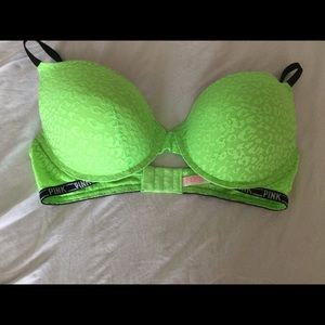 Green pink bra